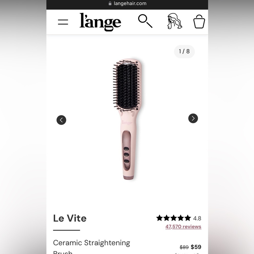L’ange Le Vite ceramic straightenening brush